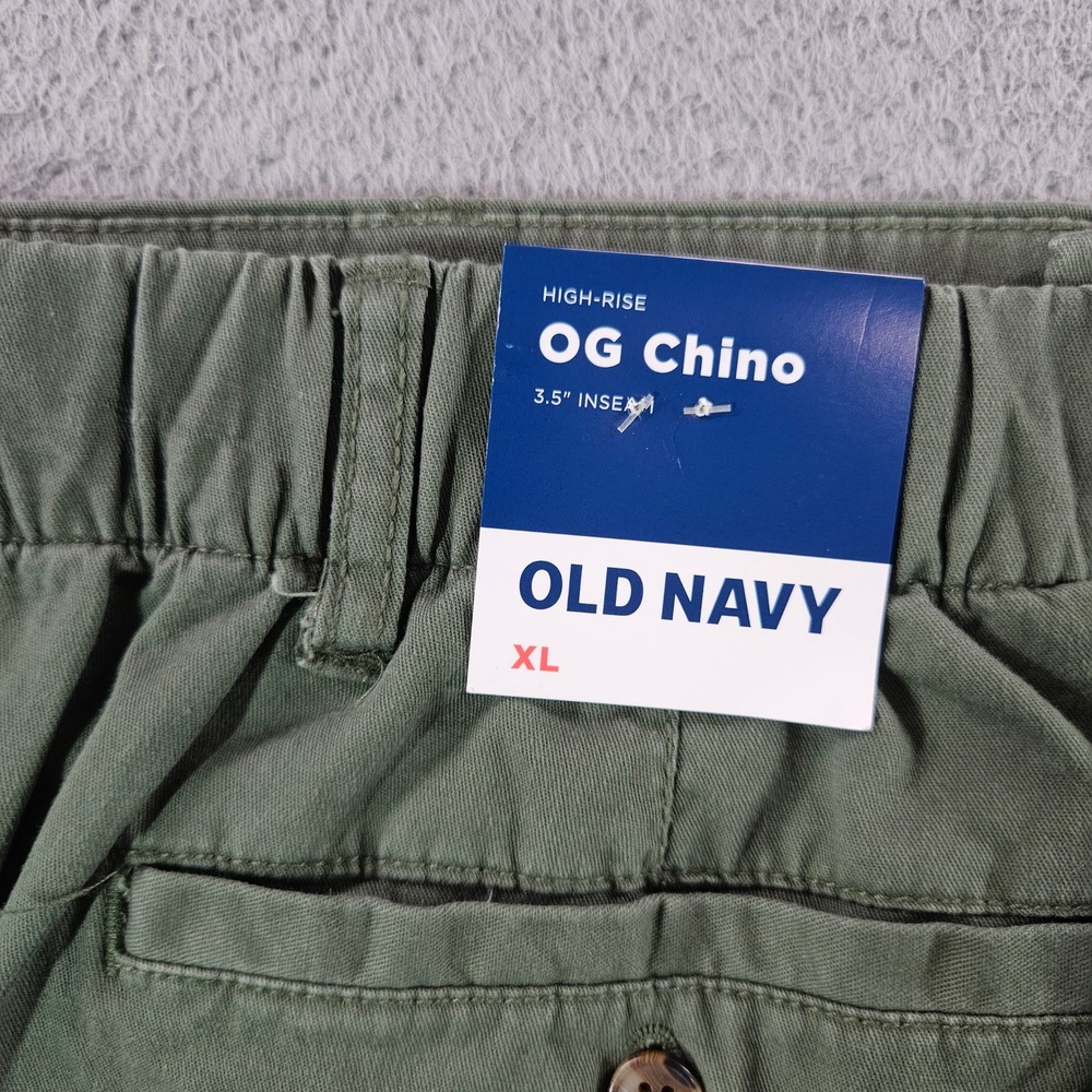 Old Navy Mens OG Chino Shorts XL Olive Green High Rise 3.5" Inseam NEW NWT